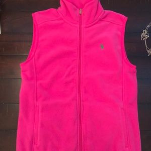 Womens Polo Golf pink fleece vest size Medium